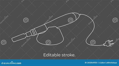 Derma Roller Dermapen Or Mesopen Line Icon For Face Treatment Vector