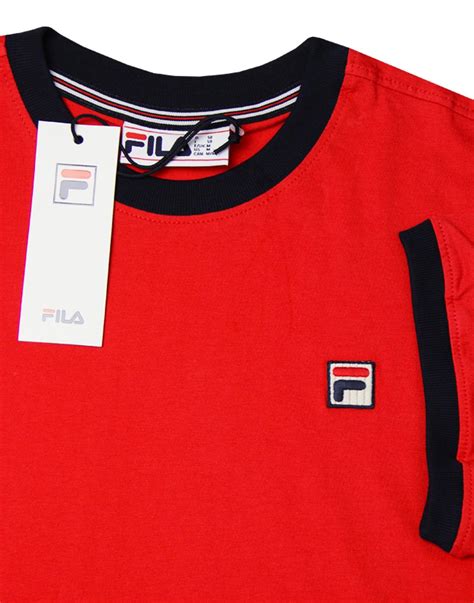 Fila Vintage Marconi Men S Retro S Ringer T Shirt In Red