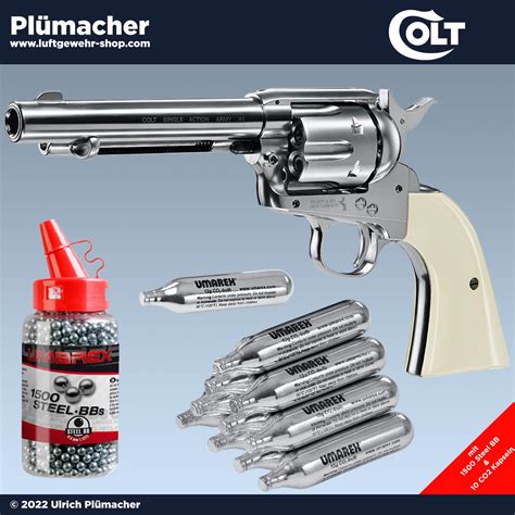 Colt Single Action Army 45 Vernickelt Co2 Revolver Sonderangebot Luftgewehr Shop Luftgewehre