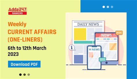 Weekly Current Affairs One Liners Th To Th March