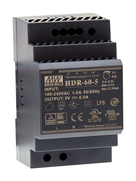 Hdr Mean Well Ac Dc Din Rail Power Supply Psu Ite Output