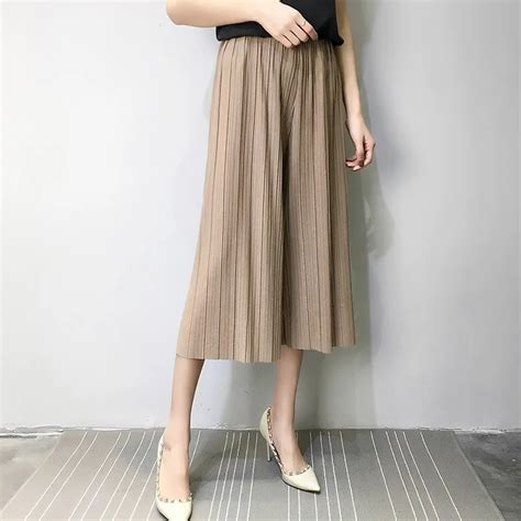 Summer Thin Pleated Chiffon Pants Women Crumpled Loose Waist Thin