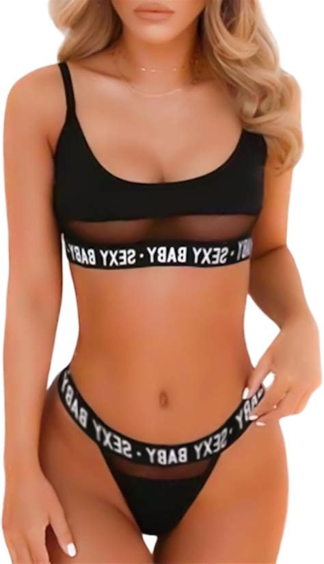 Amazon RNHGBB Black Bikini Thong Bikini Sets For Women High Waisted Sexy Bikini Swim Suits