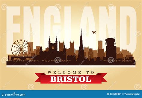 Bristol United Kingdom City Skyline Vector Silhouette Cartoondealer