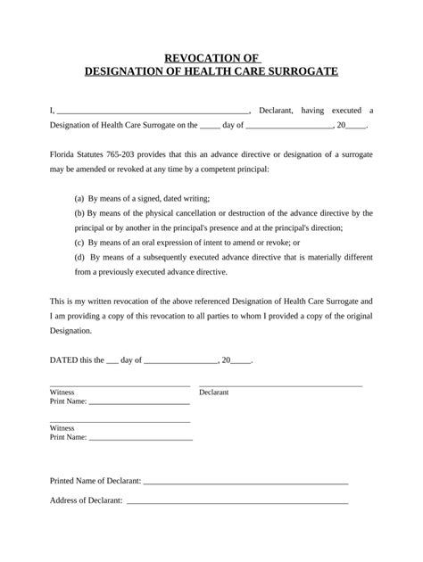 Revocation Of Health Care Proxy Florida Form Fill Out And Sign