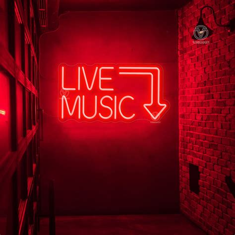 LIVE MUSIC Neon Sign Custom Live Music Led Sign Music Studio Decor