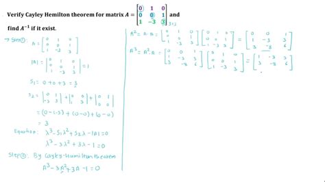 Cayley Hamilton Theorem Matrices Linear Algebra Problem