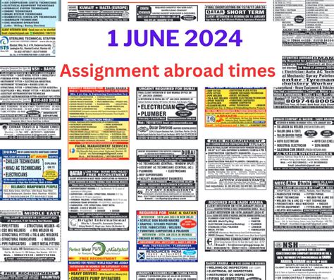 Assignment Abroad Times Pdf Today June Overseas Jobs