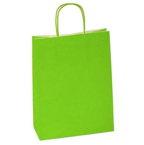 Medium Lime Green Twisted Handle Paper Carrier Bag