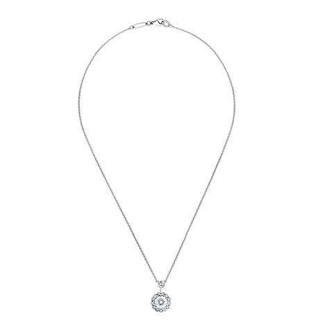 David Morris White Gold And Diamond Elizabeth Pendant Necklace