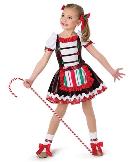 H527 Gingerbread Jam Kids Outfits Girls Christmas Dance Costumes