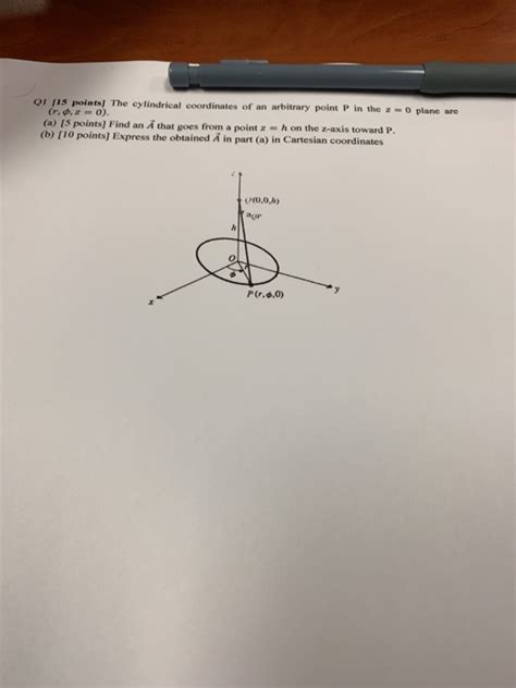 Solved Q1 115 Points] The Cylindrical Coordinates Of An