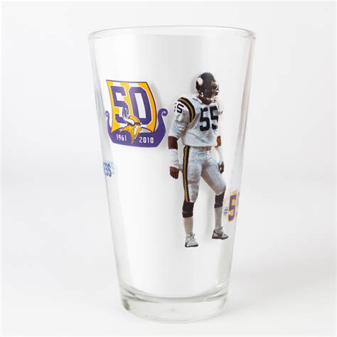 Beer Pint Glass Miller Lite Nfl Mn Vikings Years Of Greatness