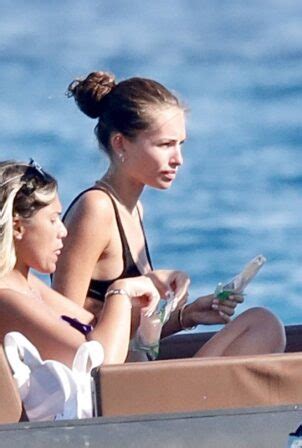 Thylane Blondeau In Black Bikini On A Luxury Yacht In Saint Tropez