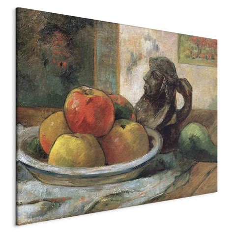 Tableau Mural Nature Morte Avec Pommes Une Poire Et Une Cruche En