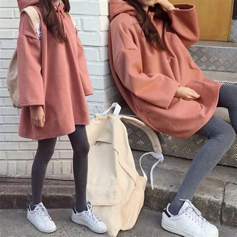 Yosh Oversized Fleece Lined Hoodie Korean Outfits Hoodie Fashion