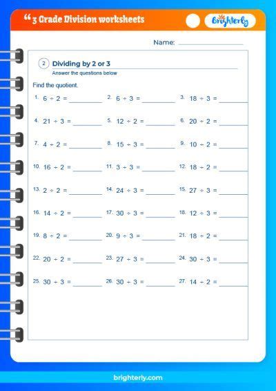 Free Printable Division Worksheets For Grade 3 [pdfs] Brighterly