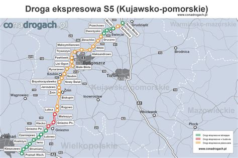 Mapa Przebiegu Drogi Ekspresowej S W Woj Kujawsko Pomorskim Z