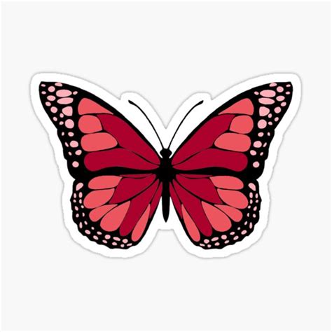 Red Butterfly Sticker For Sale By Tiagandhi Redbubble