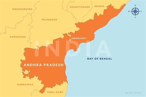 Premium Vector State Of Andhra Pradesh India With Capital City