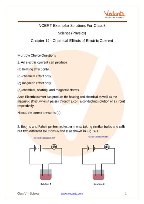 Ncert Exemplar Class Science Solutions Chapter Chemical Effects Of