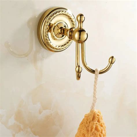 Free Shipping Bathroom Robe Hook Wall Mount Single Screw Brass Towel Hook Holder Bathroom