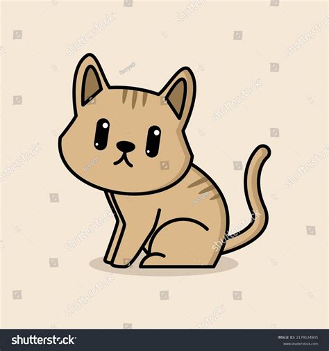 Simple Minimalist Cartoon Cute Cat Logo Stock Vector Royalty Free