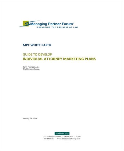 Law Firm Marketing Plan Template