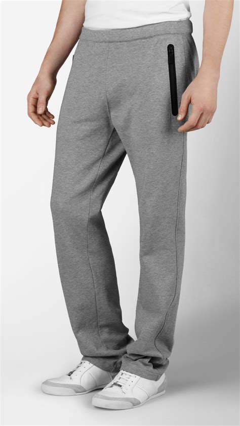 Lyst - Burberry Sport Cotton Running Trousers in Gray for Men