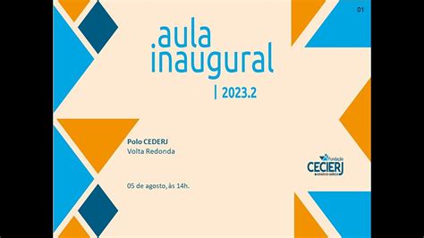 Aula Inaugural 2023 2 CEDERJ Polo Volta Redonda YouTube