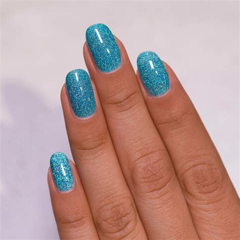 Seaside Ocean Blue Holographic Jelly Nail Polish By Ilnp