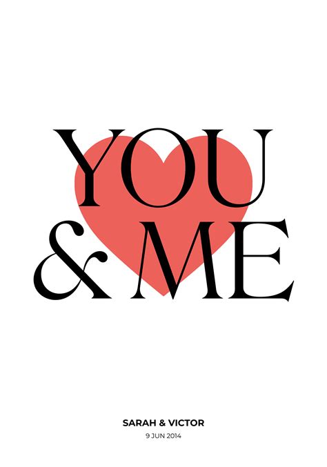 You And Me Custom Personalise Poster Tenstickers