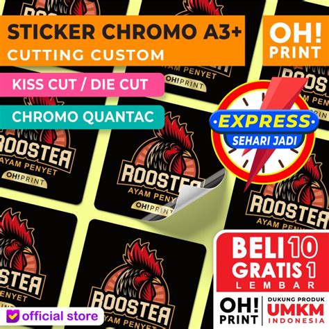 Jual Cetak Stiker Label Chromo A Cut Sehari Jadi Cetak Stiker