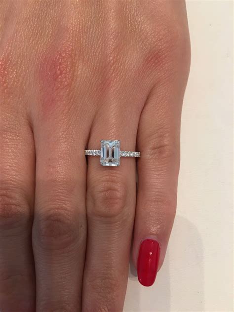 Carat Emerald Cut Hidden Halo Micropaved Diamond Engagement Ring