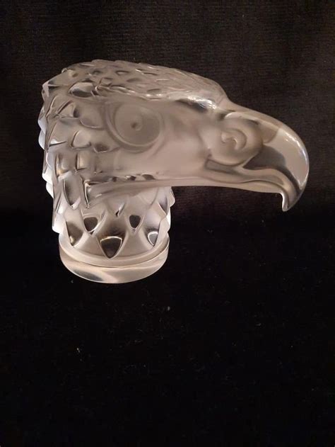 Proantic Lalique Sculpture Of An Eagles Head In Glass 20th Centur