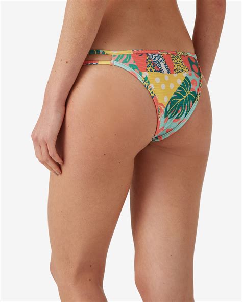 Riachuelo Biqu Ni Calcinha Tanga Patchwork Dript Laranja Coral Dript