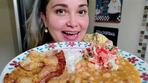 REAL MUKBANG BRASIL COMENDO BISTECA ASSADA VINAGRETE ARROZ FEIJÃO