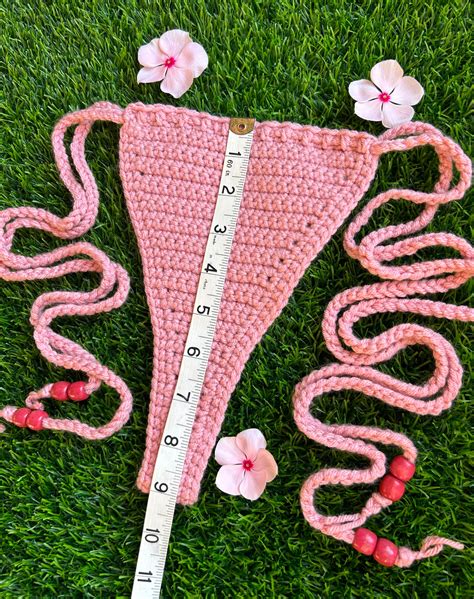 Hermosa Pink Wood Beaded Crochet String Bikini Set Etsy