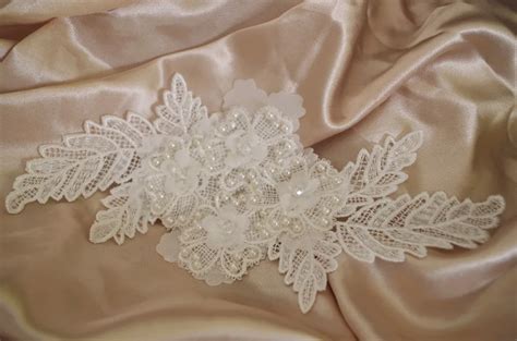 Aliexpress Buy Piece Ivory Pearl Bead Lace Applique Sequined