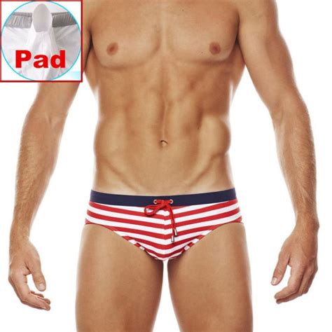 Navy Striped Swim Briefs Queer In The World The Shop