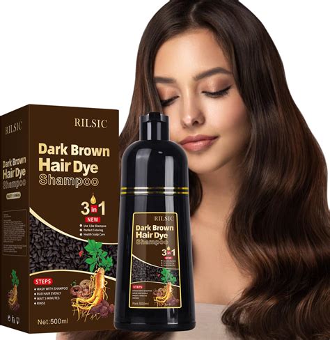 Rilsic Hair Dye Shampoo 3 In 1 Instant Hair Color Shampoo For Women Men Herbal