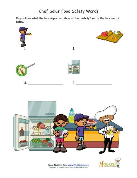 Food Safety Test Your Knowledge Worksheet For Kids