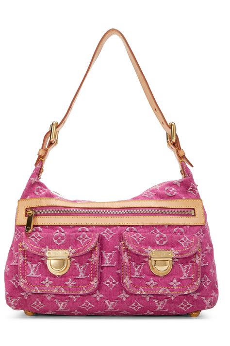 Louis Vuitton Pink Monogram Denim Baggy PM Pink Louis Vuitton Bag