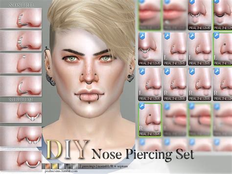 Pralinesims DIY Nose Piercing Set Sims 4 Sims The Sims