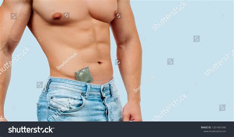 Safety Sex Concept Handsome Muscular Man Stock Photo Edit Now 1201401046