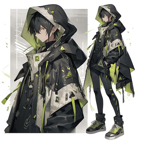 Premium Photo Character Anime Concept Tall Boy With Hacker Style