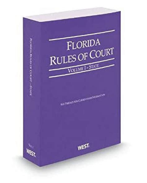 Pre Owned Florida Rules Of Court State 2012 Revised Ed Vol I