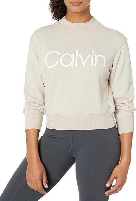 Calvin Klein Performance Womens Calvin Logo Long Sleeve Mock Neck