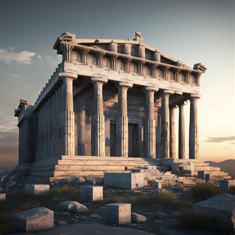 Premium AI Image | acropolis in ancient greece with some blocks in ...