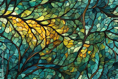 Kaleidoscope Of Kelp Stained Glass Mosaic Enchanting Kelp Forests